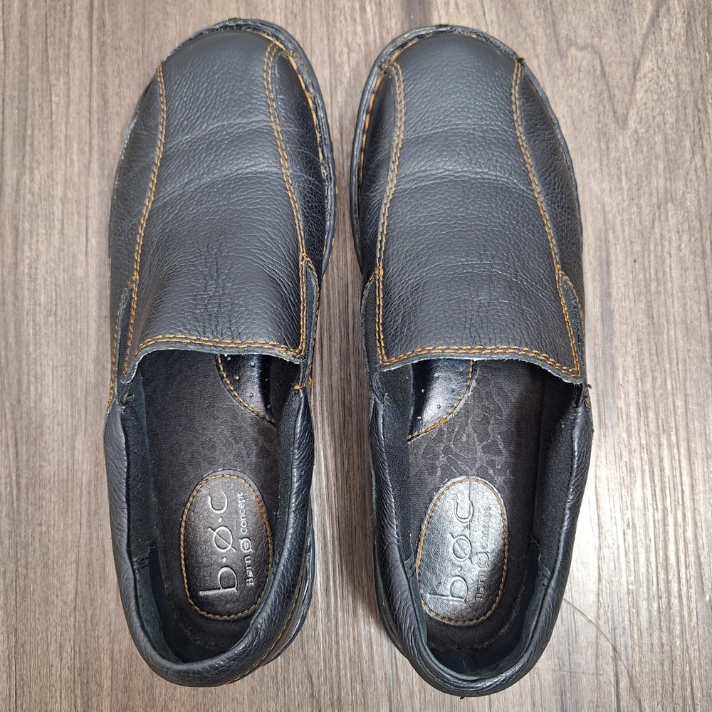 BOC Born Concept Black Leather Loafers Women's 7.5M Slip On Shoes C39803 CIG13 - Picture 5 of 7